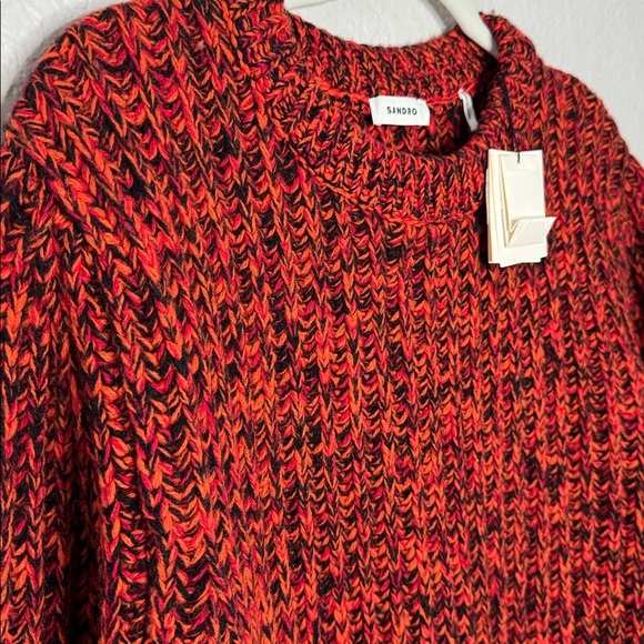 NWT Sandro Mouline Wool Blend Jumper Chunky Knit Sweater XXL Crewneck - Picture 5 of 6